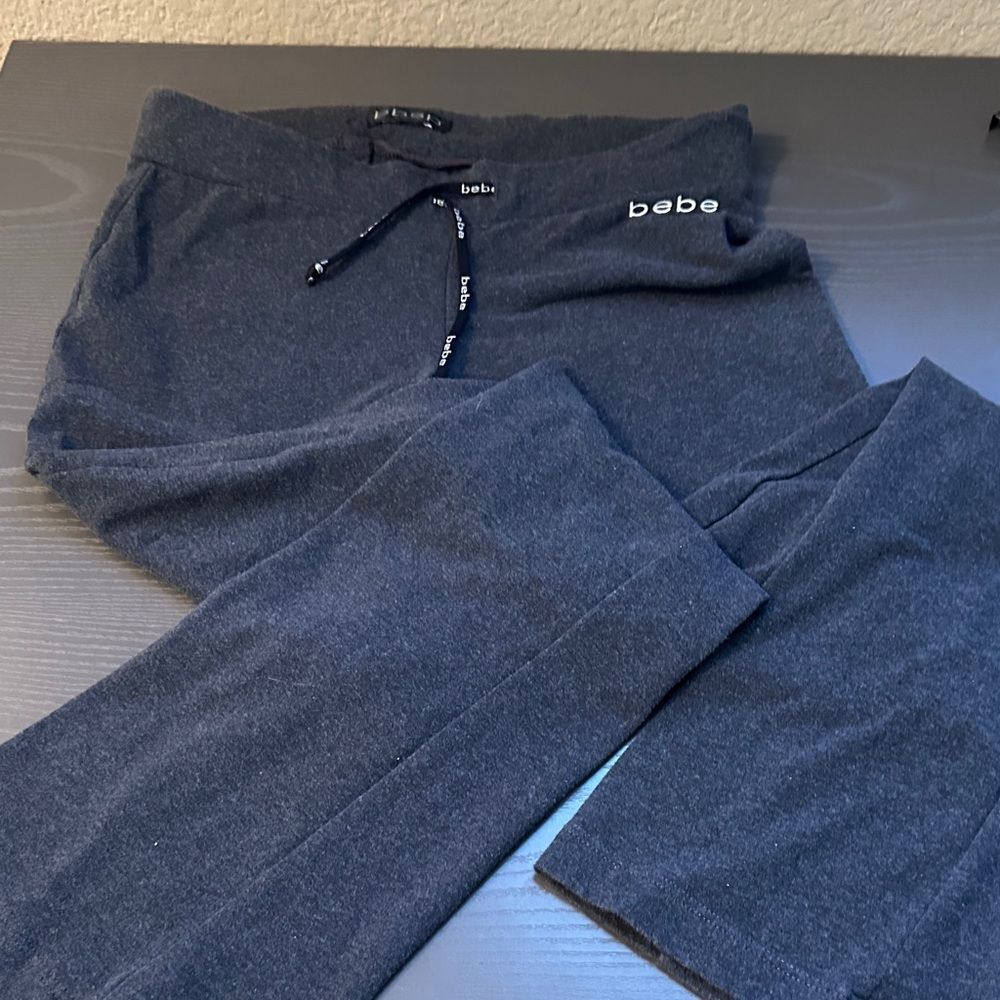 Bebe Charcoal Knit Lounge Pants Size XS